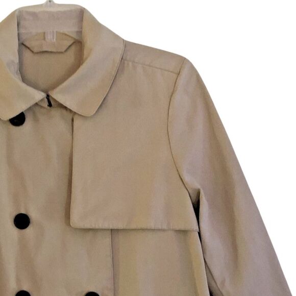 Everlane Swing Trench Coat Womens L Classic Khaki Cropped Double Breasted Jacket - Picture 6 of 14